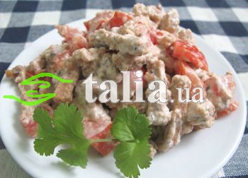 Рецепт. Салат с сухариками и помидорами