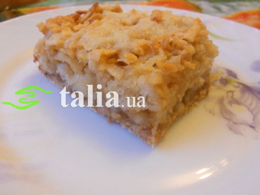 Рецепт. Постный пирог с яблоками (сухой)