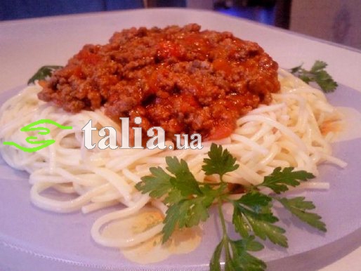 Рецепт. Спагетти с соусом ''Болоньезе''