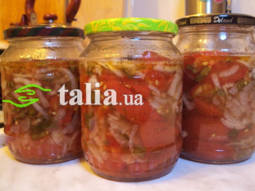 Рецепт. Салат из помидоров на зиму