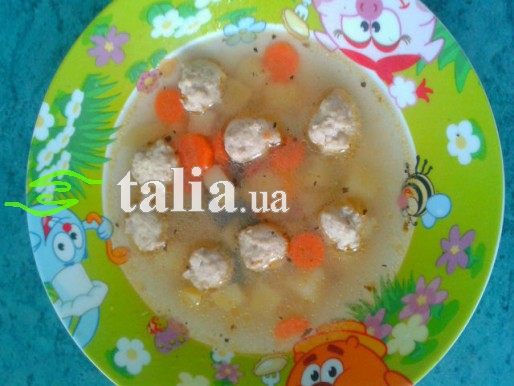 Рецепт. Детский суп с фрикадельками