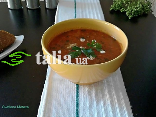 Рецепт. Томатный суп-пюре с луком