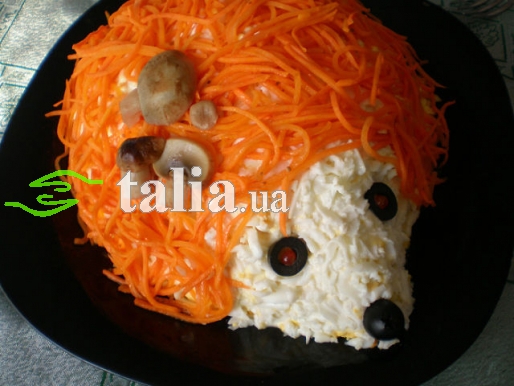 Рецепт. Салат ''Ёжик'' из корейской моркови