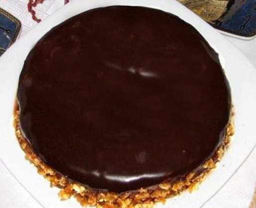 Рецепт. Торт "Грильяж" с шоколадной помадкой