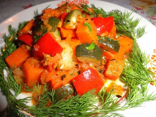 Рецепт. Рагу из кабачков с овощами