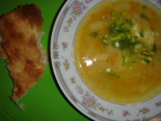 Рецепт. Постный суп с горохом и овощами