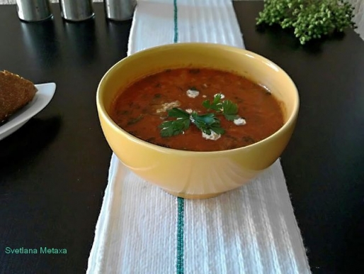 Рецепт. Томатный суп-пюре с луком