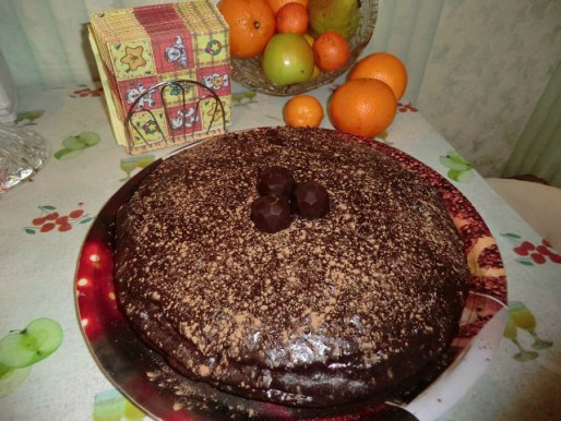 Рецепт. Трюфельный торт со сливочно-шоколадным кремом
